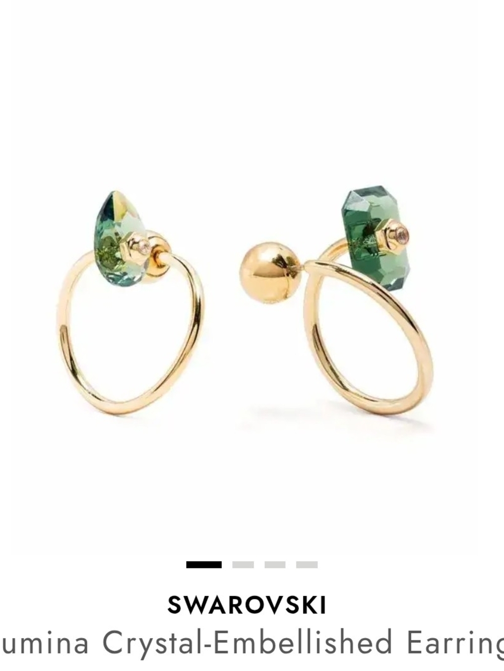 Swarovski Gold-Tone Earrings with Green Crystal Accents